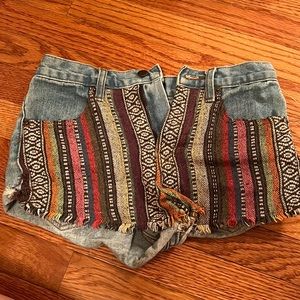 Boho hippie jean shorts